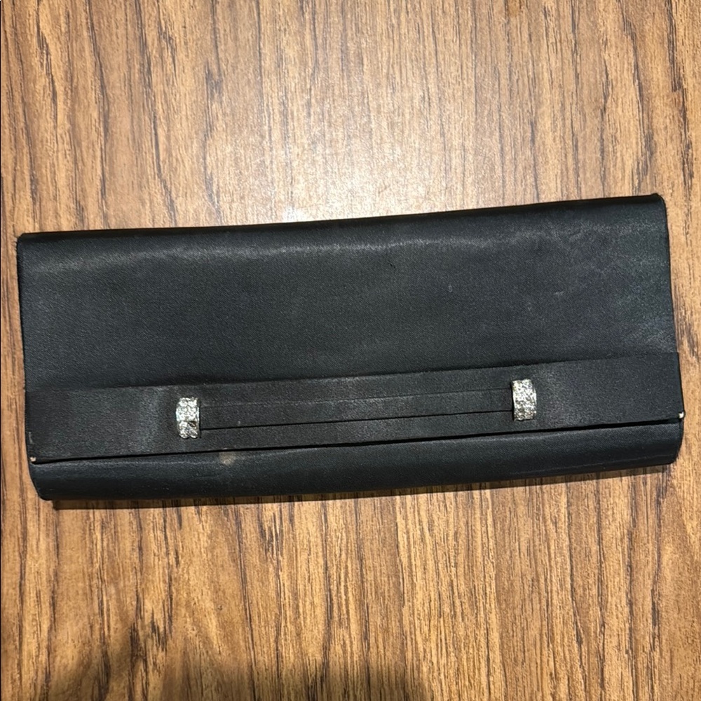 Black Clutch with Silver Accents